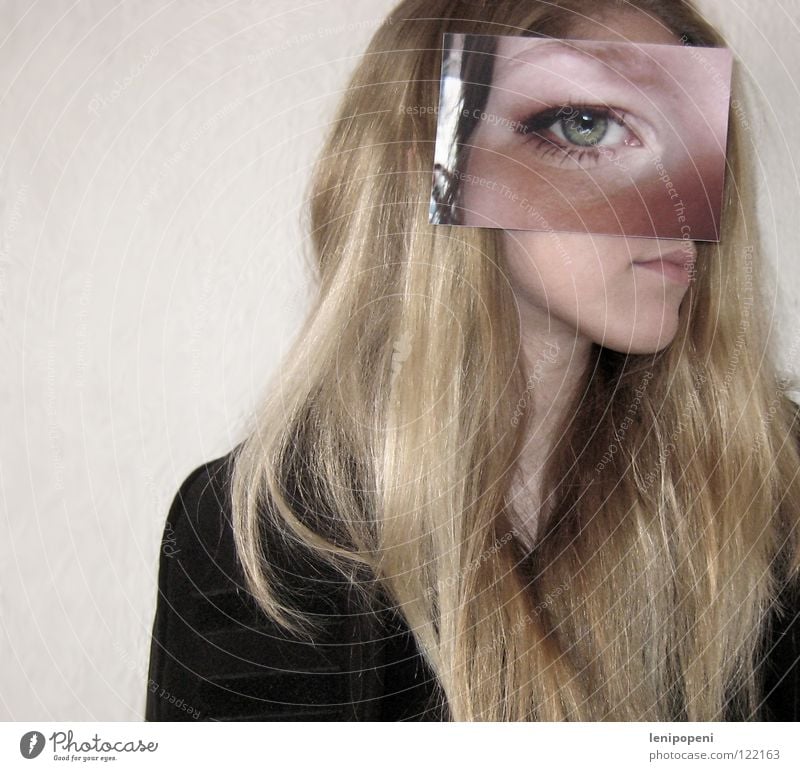 Bigpatcheye Fotografie Frau Silhouette blond zudecken lang Auge Profil verstecken Mund Haare & Frisuren bleich geklebt zu groß Wegsehen Maske Anschnitt