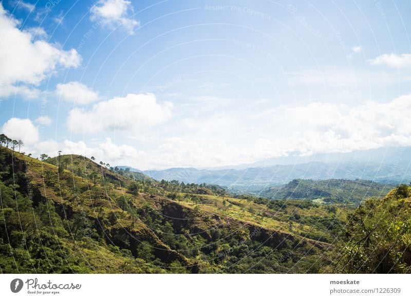 Honduras Landschaft Himmel Wolken Sommer Schönes Wetter Wiese Feld Hügel blau grün Farbfoto Außenaufnahme Menschenleer Textfreiraum oben Tag