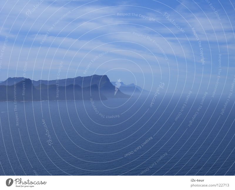 Der Frieden im Nebel Hoffnung Meer Wolken Kap Südafrika Himmel Berge u. Gebirge blau Wasser