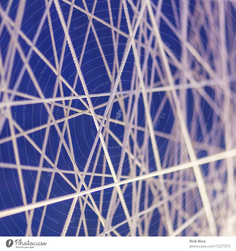 Network Zeichen Linie Schnur Knoten Netz Netzwerk eckig blau weiß beweglich Design Erfolg Kommunizieren komplex Problemlösung Rätsel Surrealismus Symmetrie