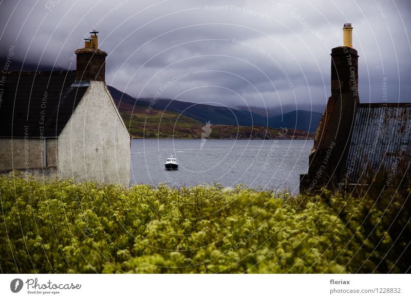 Highlands 3/5 - Ullapool Wohnung Umwelt Natur Landschaft Pflanze Urelemente Luft Wasser Himmel Wolken Wetter schlechtes Wetter Wildpflanze Küste See Schottland