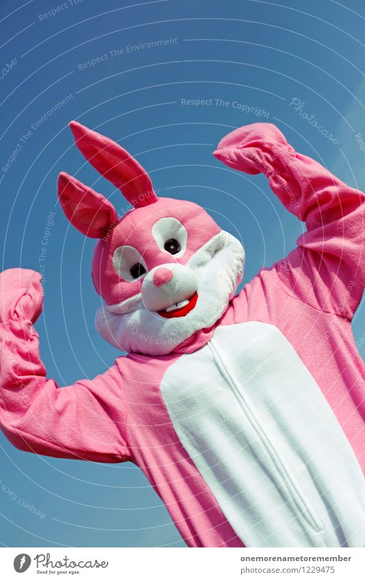 Power Bunny Kunst Kunstwerk ästhetisch Hase & Kaninchen Hasenohren Hasenjagd Hasenpfote rosa Karnevalskostüm Freude spaßig Spaßvogel Spaßgesellschaft lustig