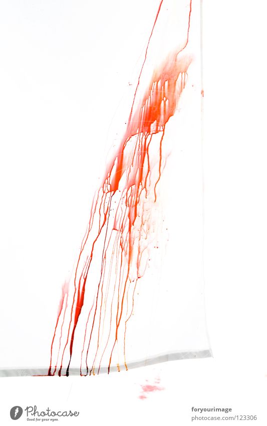 testschuss Vorhang weiß rot Wissenschaften Blut Tuch hell Wassertropfen oder so