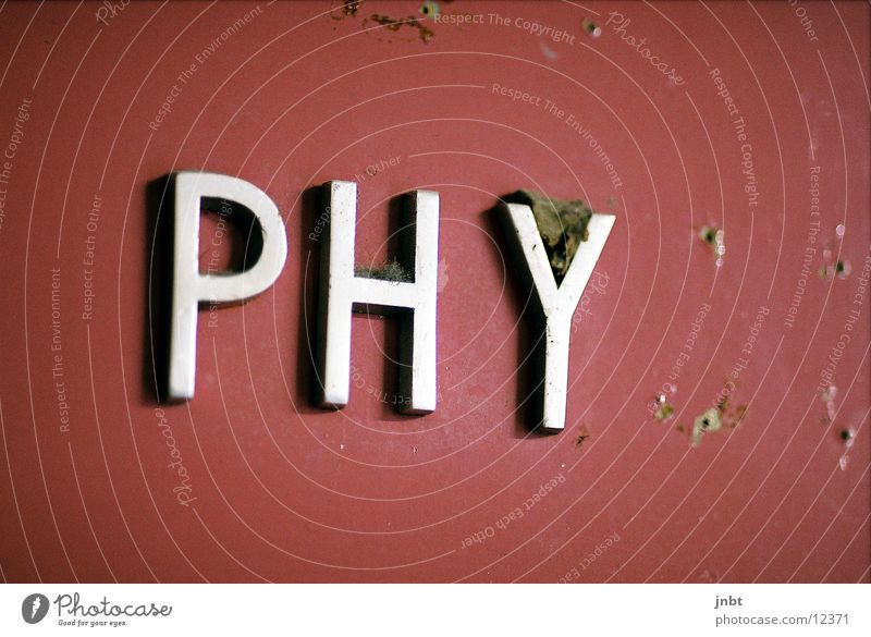 Phy(sik) Physik Bildung Wissenschaften Dinge Schule Tür Schilder & Markierungen