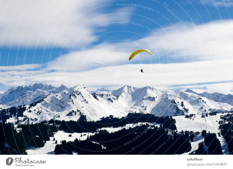 kalt | Bananensplit Mensch 1 Umwelt Natur Landschaft Himmel Wolken Schönes Wetter Eis Frost Schnee Felsen Alpen Berge u. Gebirge Gipfel Schneebedeckte Gipfel