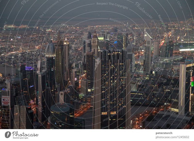 Lichtermeer 1 Ferien & Urlaub & Reisen Ferne Sightseeing Städtereise Dubai Hauptstadt Stadtzentrum Skyline Hochhaus Fenster Dach Sehenswürdigkeit Burj Khalifa