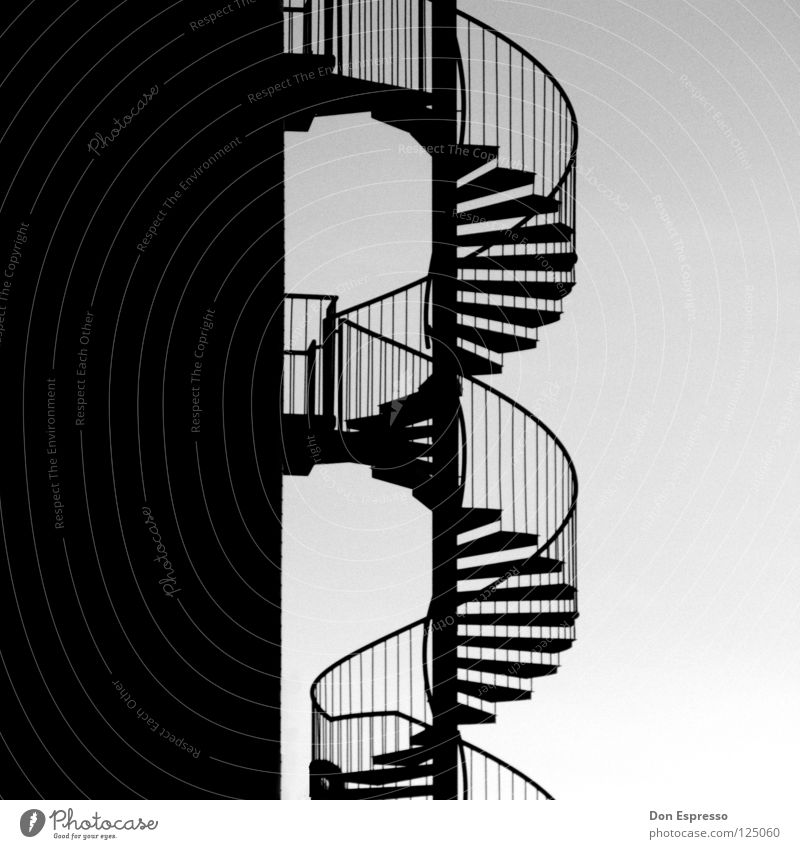 Helix_Noir graphisch Wendeltreppe drehen Detailaufnahme Schwarzweißfoto Geländer Treppe Schnecke Kontrast Grafik u. Illustration Wege & Pfade biegen Spirale