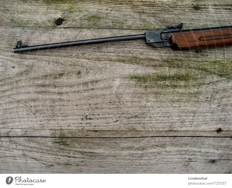 RIFLE I Tisch Holz Gewehr Waffe Teleskop Angst Panik rifle laufen Ziel