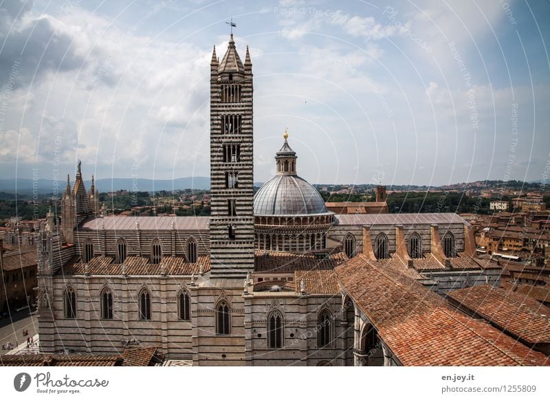 Cattedrale di Santa Maria Assunta Ferien & Urlaub & Reisen Tourismus Sightseeing Städtereise Sommer Sommerurlaub Himmel Gewitterwolken Horizont Siena Toskana
