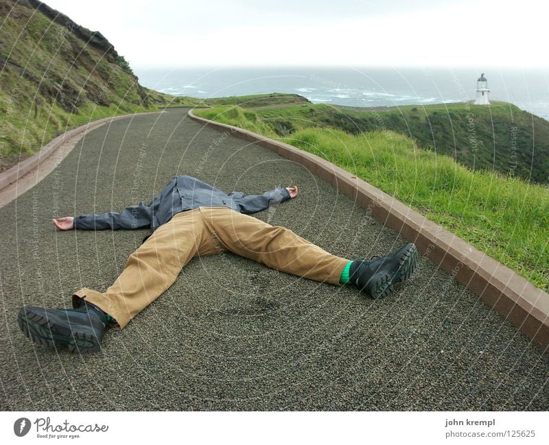 das überwältigende nordkap neuseelands Nordkap Neuseeland Nordinsel Meer Wellen Leuchtturm Klippe Pazifik schlafen Halbschlaf Wahrzeichen Denkmal Strand Küste