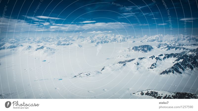 Gletscher-Land XI Winter Eis Frost Schnee Berge u. Gebirge Schneebedeckte Gipfel gigantisch Unendlichkeit kalt blau weiß Einsamkeit Horizont Ferne