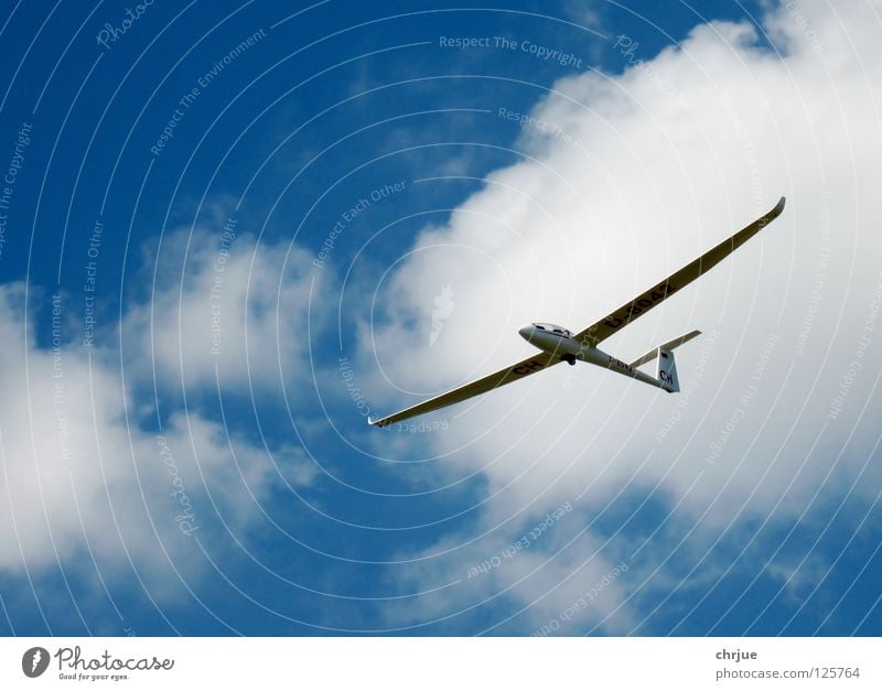 LS4 im Endanflug Wolken Flugzeug Segelflugzeug Freizeit & Hobby Himmel Einsitzer Winglets