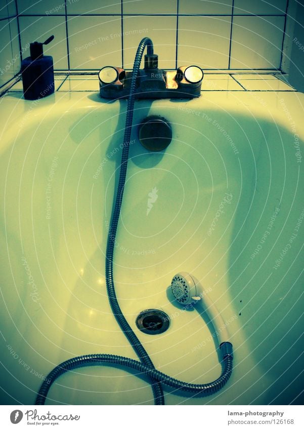 shower. Badewanne Duschkopf Wasserhahn Wasserrohr Dusche (Installation) Schlauch Sauberkeit Reinigen Geschirrspülen Abfluss Schwimmbad Wohnung Wand retro feucht