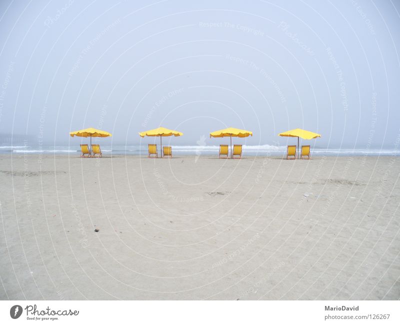 Summer Yellow Sommer Strand Länder sea chair parasol sun place country Sand