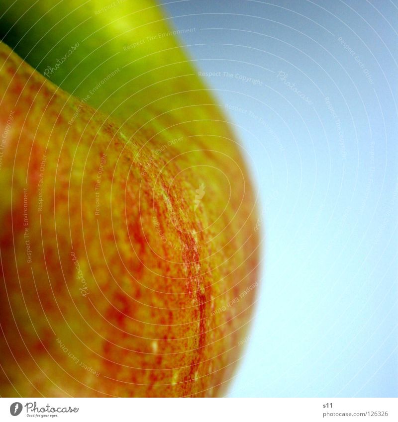 Apple II Frucht Apfel Ernährung Haut Gesundheit Natur rund saftig süß Wut gelb grün rot knackig Vitamin Glätte Stengel Anschnit Anschnitt Nahaufnahme