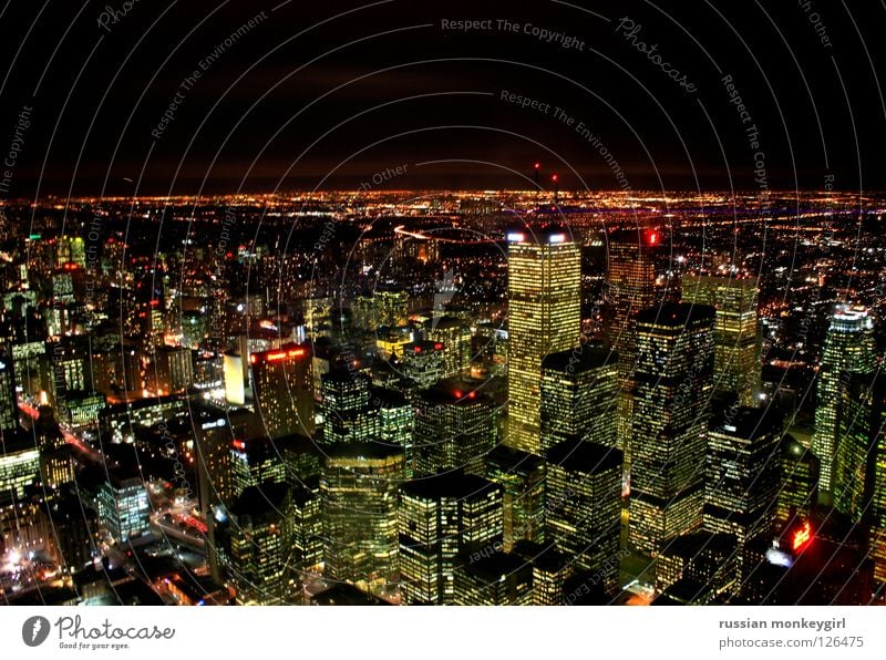 kanadische skyline - toronto Kanada dunkel Hochhaus Haus Beleuchtung Horizont Toronto Skyline Licht
