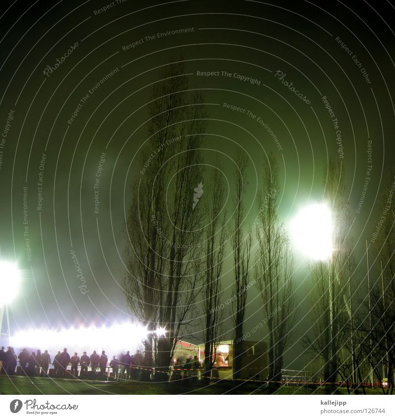 überbelichteter sportplatz Stadion Veranstaltung Flutlicht Licht Nacht Baum Pappeln Publikum Weltmeisterschaft Schweiz Österreich Spielen Fan Hooligan Eingang