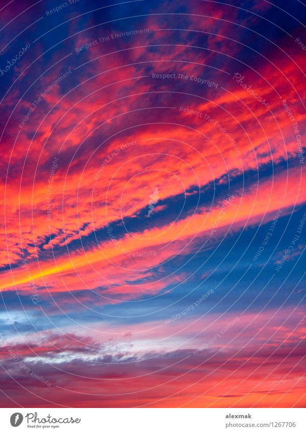 Landschaft mit Himmel und rotem Sonnenuntergang Abendessen schön Ferien & Urlaub & Reisen Ausflug Ferne Freiheit Natur Wolken Horizont Sonnenaufgang Sommer