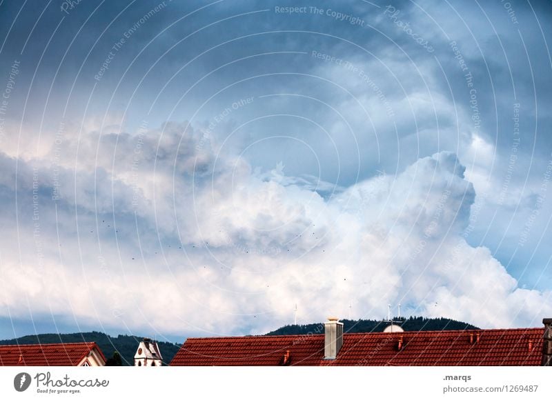Bewölkt Umwelt Natur Landschaft Urelemente Himmel Wolken Gewitterwolken Klimawandel Unwetter Dach gigantisch Endzeitstimmung Naturgewalt Farbfoto Außenaufnahme
