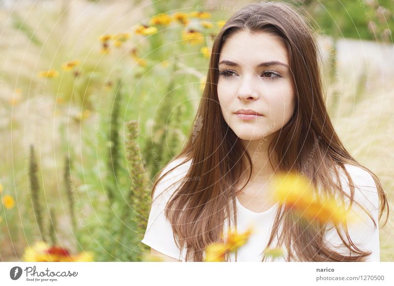 Stella VI Mensch feminin Junge Frau Jugendliche Erwachsene 1 18-30 Jahre Umwelt Natur Pflanze Sommer Schönes Wetter Blume Gras Sträucher Wildpflanze Garten Park