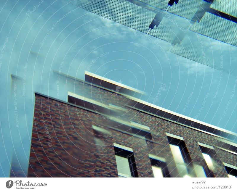 prismologisch Hochhaus Stadt Etage Dach Penthouse Smog Prisma Vordach 2 seltsam modern Doppelbelichtung Lomografie Unschärfe Alkoholeinfluss Drogeneinfluss