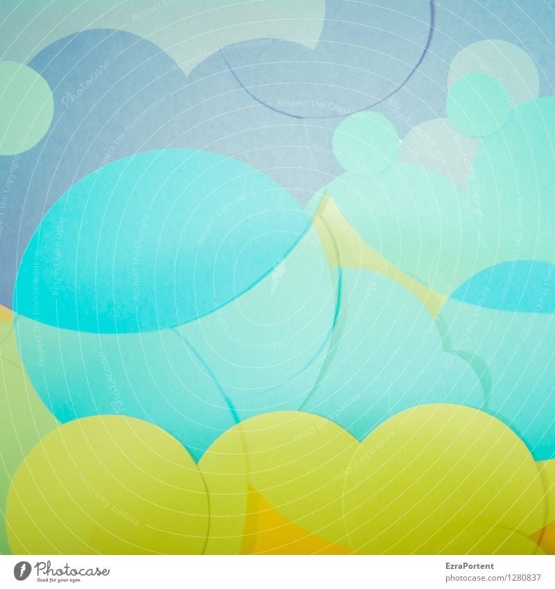 bubble's elegant Stil Design Freude Spielen Basteln Zeichen Kugel Linie ästhetisch hell rund blau mehrfarbig grün türkis Farbe Werbung Grafik u. Illustration