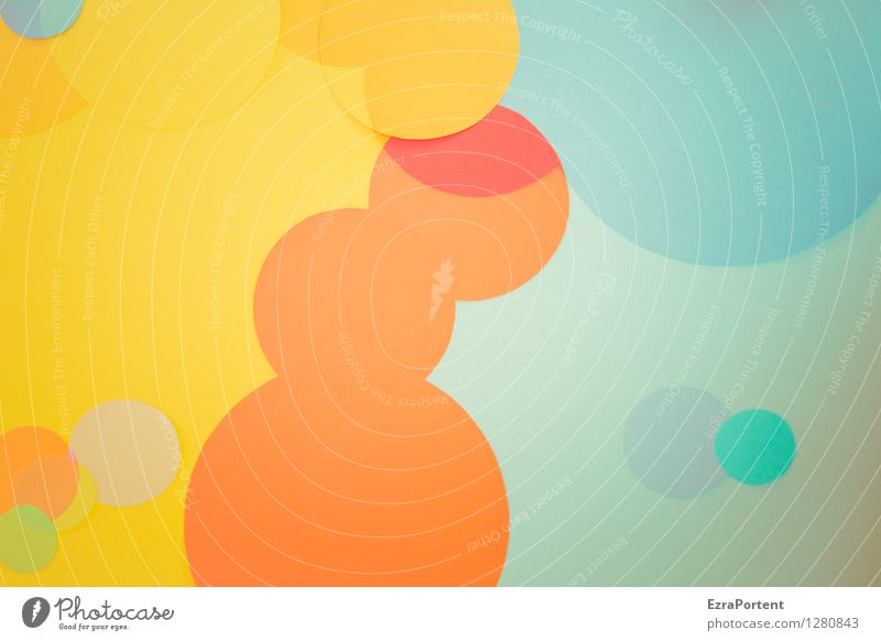 bubbles elegant Stil Design Freizeit & Hobby Spielen Basteln Zeichen ästhetisch hell rund blau mehrfarbig gelb orange türkis Farbe Grafik u. Illustration Blase