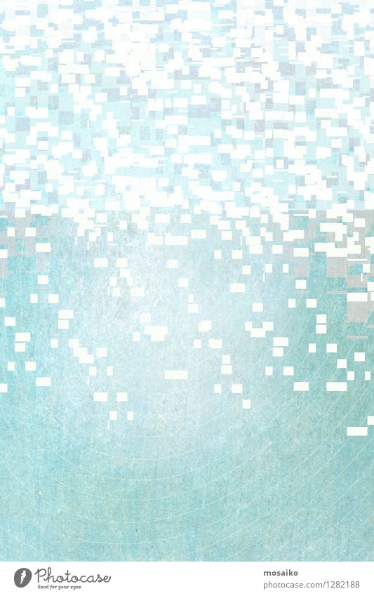 weiße Pixel auf grünem Hintergrund - abstract Grafik-Design Stil schön Dekoration & Verzierung Kunst Papier trendy modern retro grau türkis Farbe Kreativität