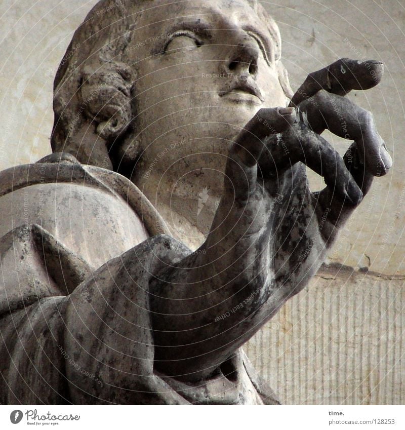 Sticky Fingers Gesicht Renovieren maskulin Mann Erwachsene 1 Mensch Kunst Skulptur Wahrzeichen Denkmal Sandstein Stein alt dreckig heilig Dresden Erinnerung