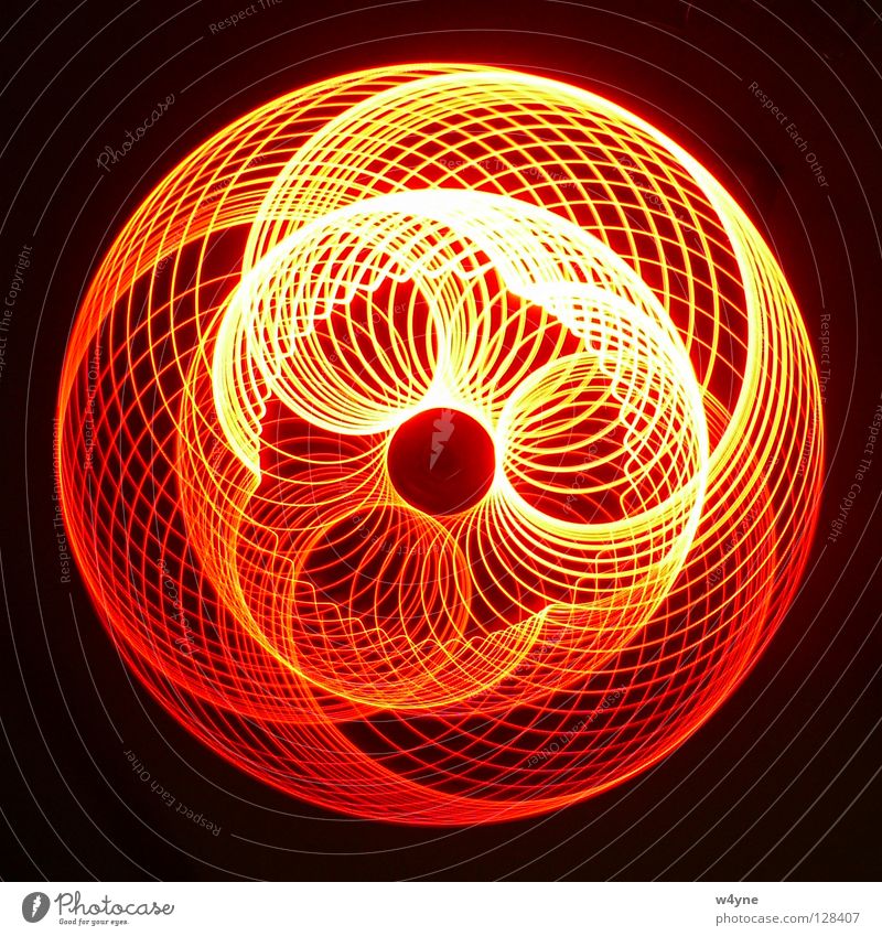 [Order To Chaos] Serie Langzeitbelichtung rot gelb Spirale abstrakt rund Wellen Muster schwarz Elektrisches Gerät Technik & Technologie Konzentration
