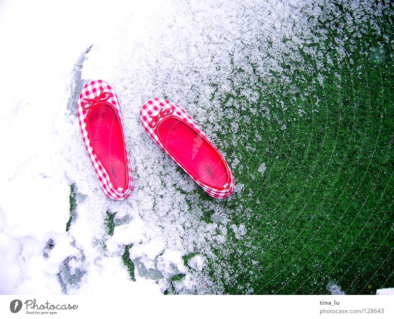 den sommer verpasst rot weiß grün Frühling Sommer Winter kariert Schuhe Muster Wiese Kontrast Übergangswetter Scchleifen unpassend Übergangsschuh Schnee Rasen
