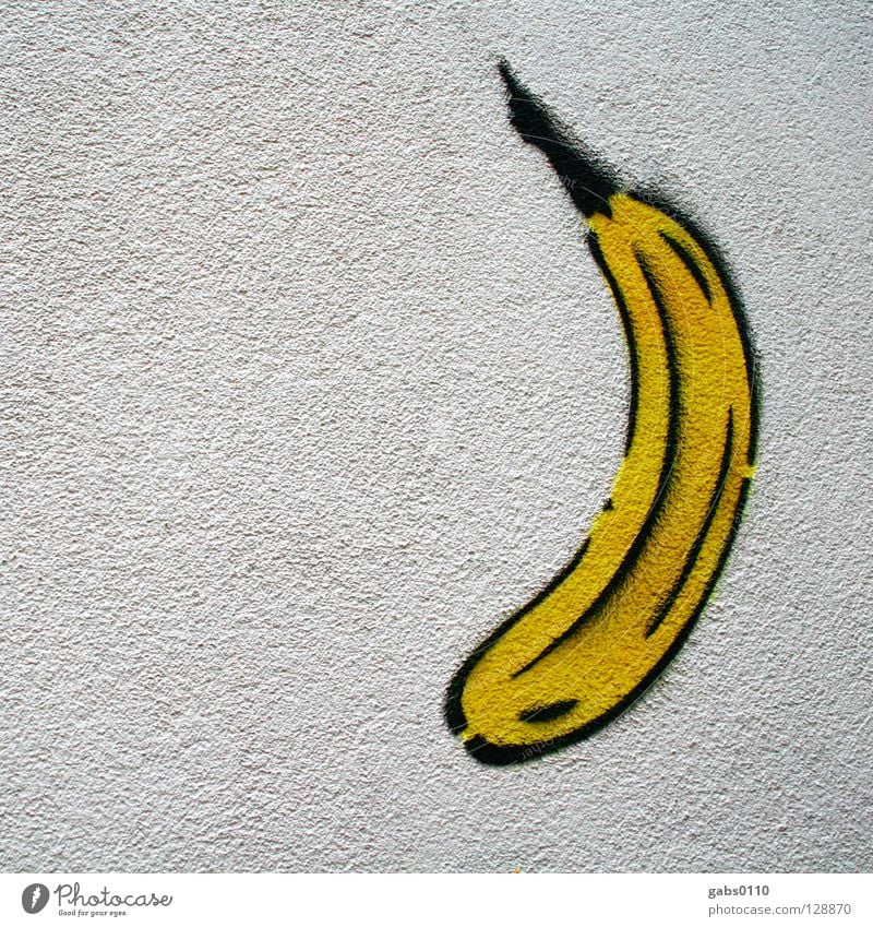 Alles Banane Wand Hausmauer Kunst sprühen Spray provokant gelb Vandalismus Kultur Banana Graffiti Thomas Baumgärtel provozieren Berlin Auguststraße Vandale