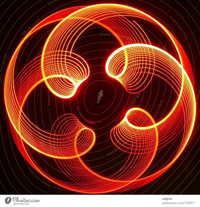 [Order To Chaos] Serie II Langzeitbelichtung rot gelb Spirale abstrakt rund Wellen Muster schwarz Elektrisches Gerät Technik & Technologie Konzentration