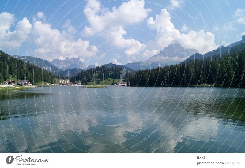 Lago di Misurina Ferien & Urlaub & Reisen Tourismus Ausflug Ferne Sightseeing wandern Umwelt Natur Landschaft Himmel Wolken Sommer Schönes Wetter Wald Alpen