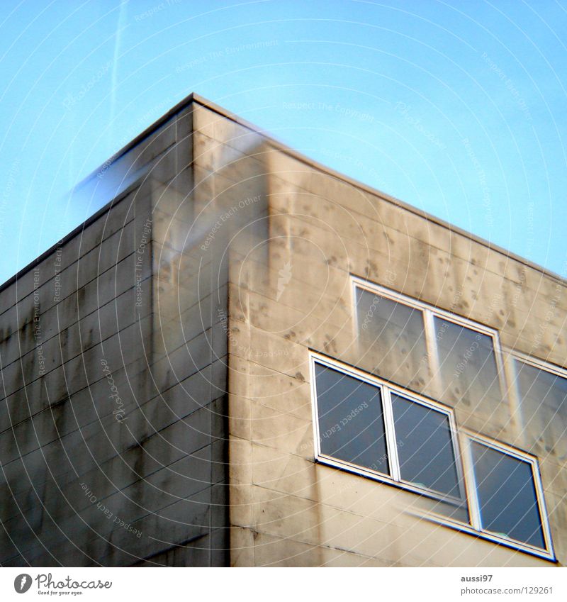 Polygon Hochhaus Stadt Etage Dach Penthouse Smog Prisma 2 seltsam Industrie Doppelbelichtung Lomografie Unschärfe Alkoholeinfluss Drogeneinfluss Surrealismus