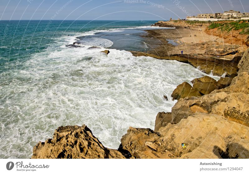 der Atlantik trifft Marokko I Umwelt Natur Landschaft Pflanze Sand Wasser Himmel Horizont Sommer Wetter Schönes Wetter Felsen Wellen Küste Meer Rabat Stadt