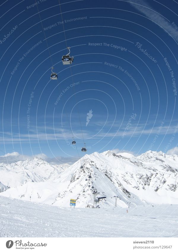 Winterurlaub Österreich Ferien & Urlaub & Reisen Sölden Berge u. Gebirge Schnee Alpen Skilift-Sitz Landschaft Panorama (Aussicht) Schneebedeckte Gipfel Skipiste