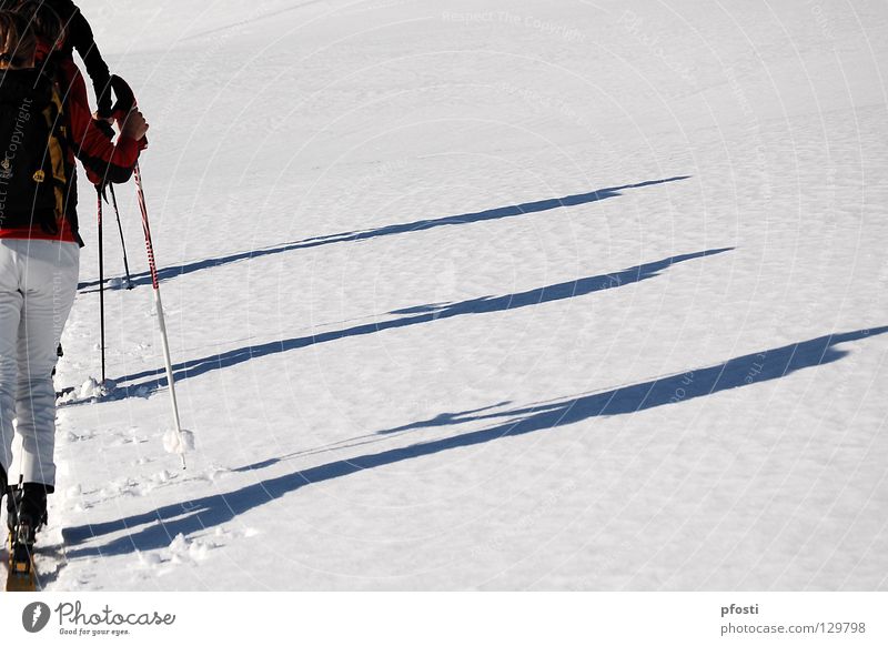 leichter Anstieg II Winter Ferien & Urlaub & Reisen wandern Rucksack Fell Skifahren Skier alpin Steigung aufsteigen Gipfel ruhig harmonisch Freizeit & Hobby