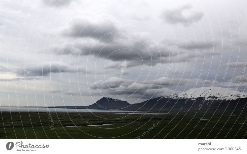 Islands Weite Umwelt Natur Landschaft Pflanze Tier Wolken Gewitterwolken Klima Wetter Schnee Berge u. Gebirge Gipfel Schneebedeckte Gipfel Gletscher Vulkan