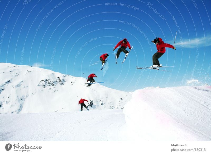 Spring Chill Skifahren Skier Salto treten 720 springen Österreich Rückwärtssalto Wolken Österreicher Skifahrer Stil Außenaufnahme Wintersport Freizeit & Hobby
