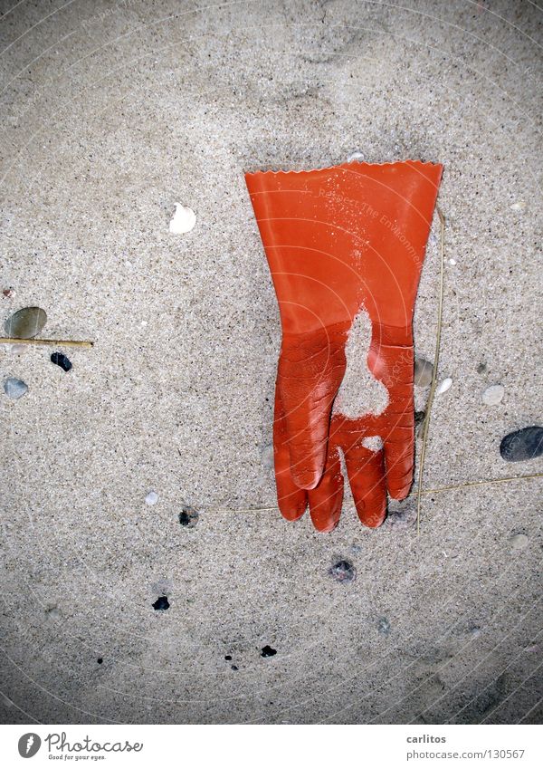 Fisherman's Hand Arbeitsunfall Fischerboot Versicherung Warnfarbe Handschuhe Strand Strandgut Fischereiwirtschaft Sylt Arbeit & Erwerbstätigkeit Angst Panik