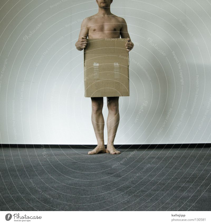 überraschungspaket Überraschung Geschenk Wunsch Mann nackt Tanzfläche Mensch Lifestyle Behälter u. Gefäße Karton Papier Hose Hand Gelenk Zehen Teppich Wand