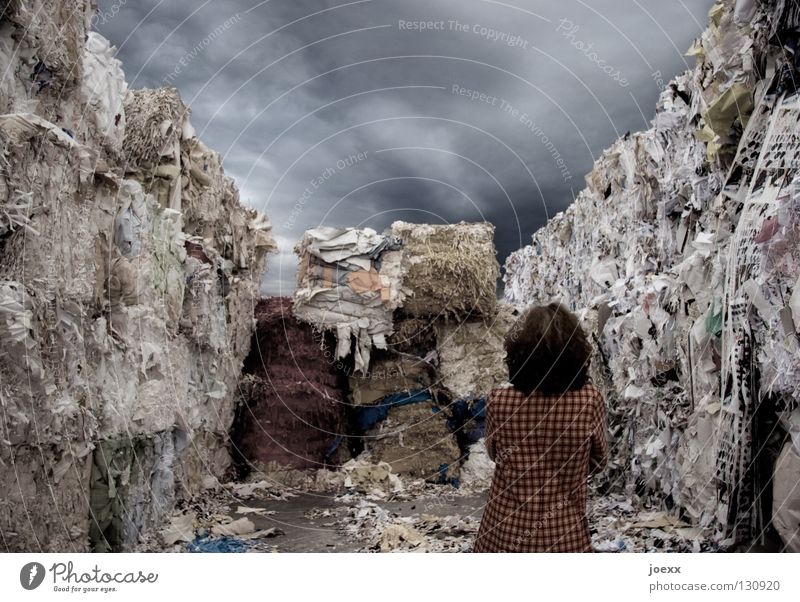 Zettelwirtschaft Müll Altpapier schreiben chaotisch Frau Haufen Junge Frau Konfetti ansammeln Müllverwertung Nachfrage Papier Rohstoffe & Kraftstoffe