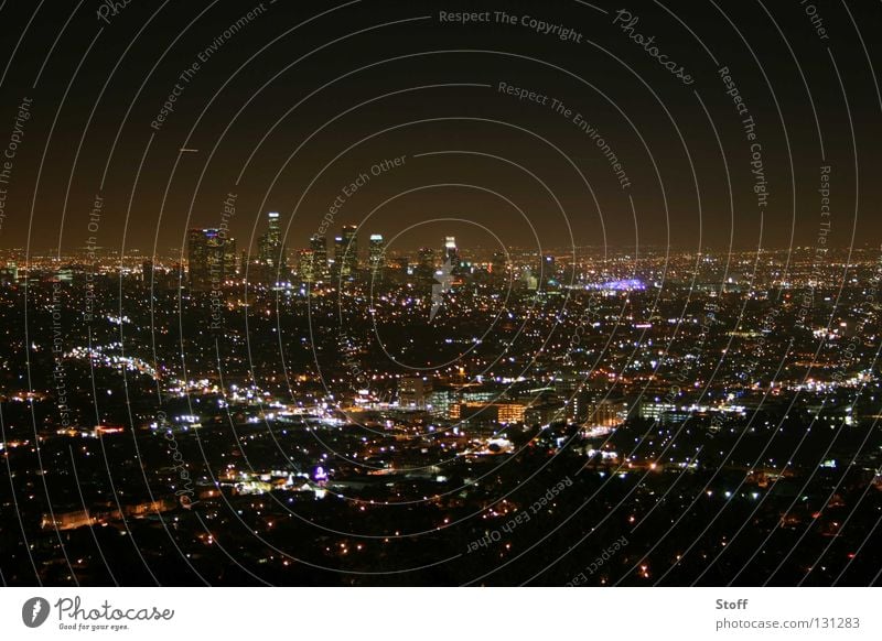 L.A. is burning! Amerika Los Angeles Nacht dunkel Stadt Stadtzentrum Hollywood Langzeitbelichtung USA Licht