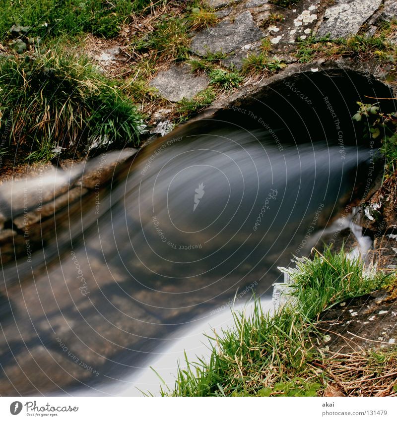 Floating Landschaft Wasser Bach kalt weich graufilter Langzeitbelichtung Kanalisation Bewegungsunschärfe fließen unterirdisch Öffnung