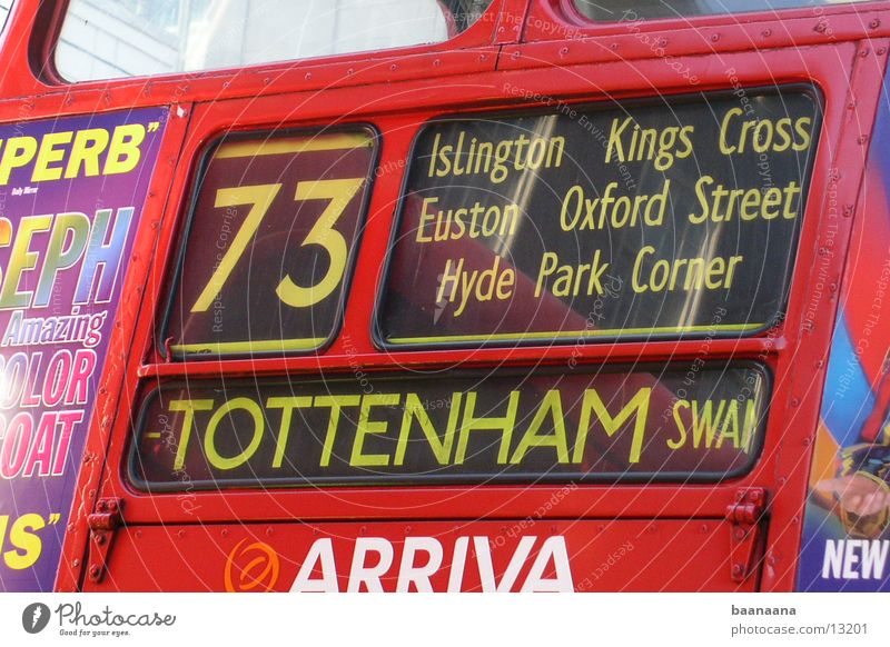 England Bus South Tottenham Verkehr Red Bus Wege & Pfade Anzeige