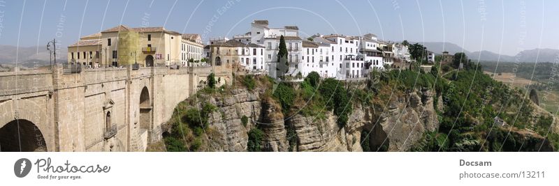 Panorama Rhonda Spanien Schlucht Panorama (Aussicht) Haus Costa del Sol Malaga Ronda Stadt Landschaft Ferien & Urlaub & Reisen Europa rhonda Brücke