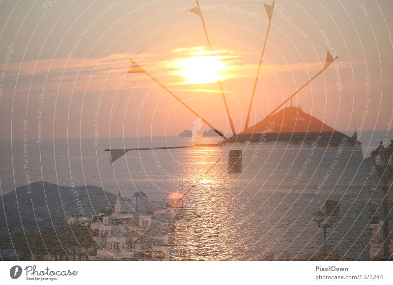 Santorin Lifestyle Reichtum ruhig Meditation Ferien & Urlaub & Reisen Tourismus Kreuzfahrt Sommerurlaub Meer Insel Landschaft Sonnenaufgang Sonnenuntergang