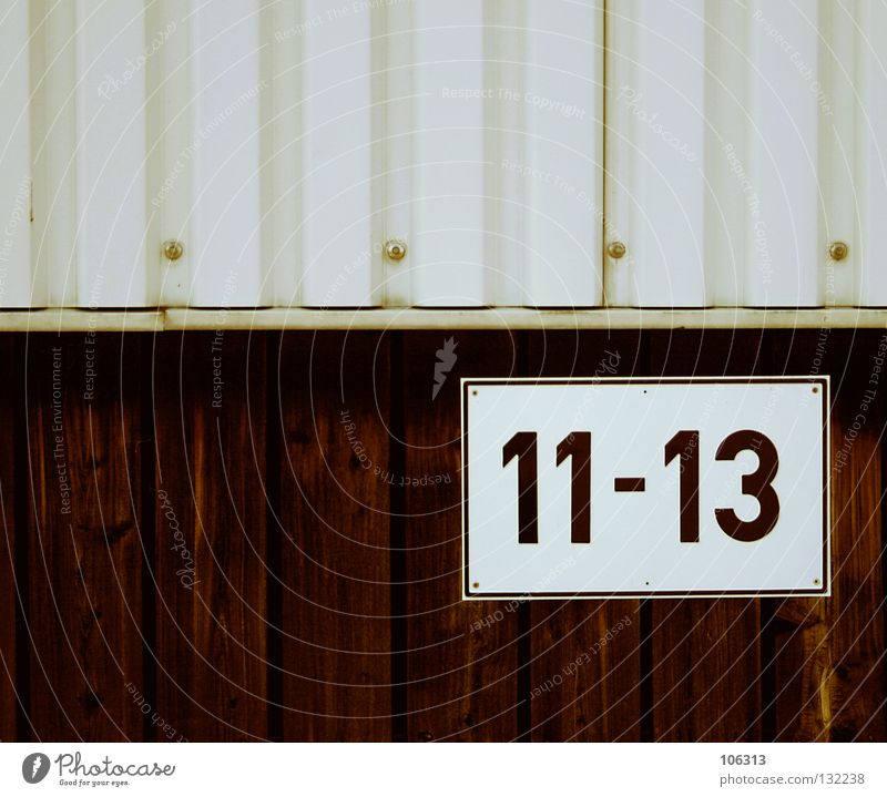 ELF BIS DREI ZEHN 3 10 13 11 Ziffern & Zahlen Wand Wellblech Dock Hausnummer bis bindestrich typoschild Schilder & Markierungen s ign Zeichen Hinweisschild