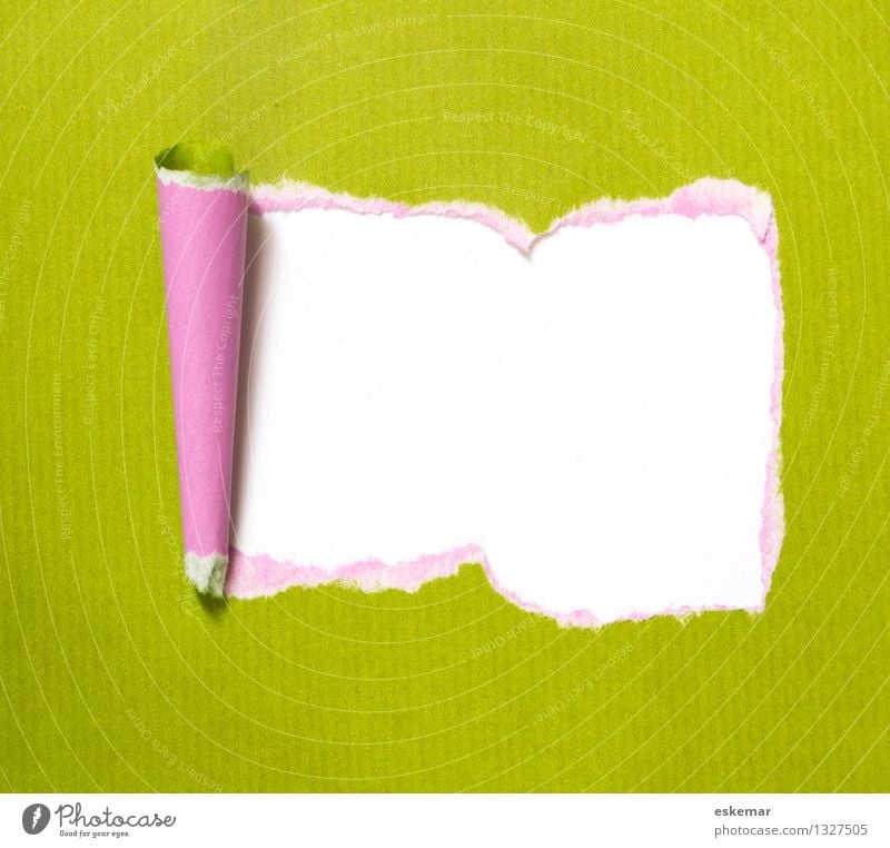 Überraschung Schreibwaren Papier Zettel Dekoration & Verzierung Ornament Schilder & Markierungen Hinweisschild Warnschild grün rosa weiß geheimnisvoll Farbfoto